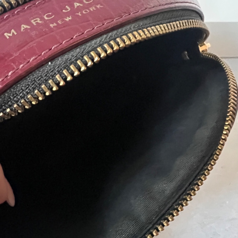 Marc Jacobs Snapshot Croc Embossed Leather Crossbody Bag Red Gold Hardware - Picture 12 of 12
